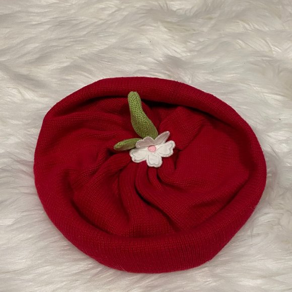 Gymboree Cherry Cute Red Sweater Knit Hat 3-4 - Picture 2 of 4